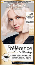 Charger l'image dans la galerie, Coloration Cheveux L'Oréal Paris Préférence Le Blonding 11.21 Blond Glacé Très Très Clair
