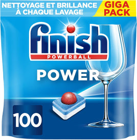 Finish Pastilles Lave-Vaisselle Powerball Comprimé Sans parfum - 100 Tablettes Lave-Vaisselle
