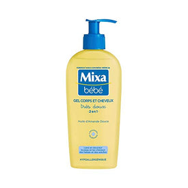 Mixa Bébé Gel très doux 2en1 à l'huile d'amande douce 250 ml - lot de 2