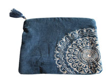 Charger l'image dans la galerie, Trousse Maquillage en Velours pour rangezr cosmétiques - 26*20 cm - Bleu