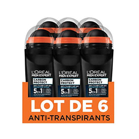 L'Oréal Men Expert Carbon Protect Ice Fresh Déodorant Bille Homme Anti-Traces 50 ml - Pack de 6 - Nature Linking