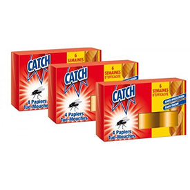 Catch - Catch Papier Tue-Mouches 4 rouleaux - Lot de 3 paquets - Nature Linking