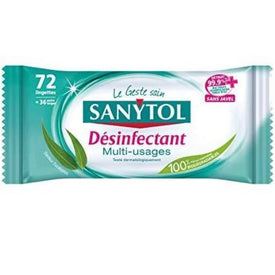 Sanytol Lingettes Multi-Usages Désinfectantes 72 lingettes - lot de 6